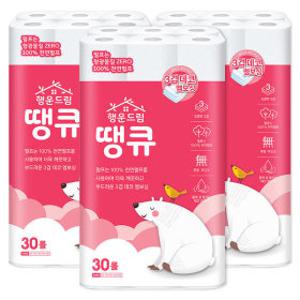 행운드림 땡큐 화장지 3겹 30롤 x 3팩 펄프는 천연펄프