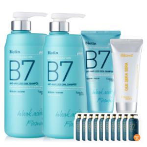 B7 약산성 쿨 탈모 샴푸 (역대급행사) 1000ml+1000ml+200ml+10매+핸드크림