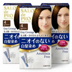 살롱드프로 새치염색약 3개세트 부분염색 흰머리염색 4호 밝은갈색