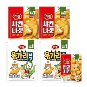 (천만흥행딜) 용가리치킨 300g 2봉+치킨너겟 300g 2봉 +팝콘치킨180g 1봉