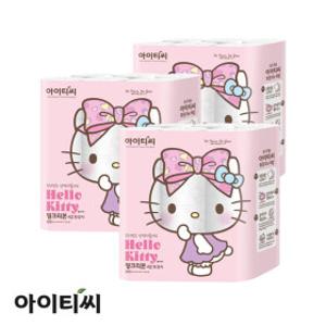 헬로키티 4겹 핑크리본 화장지(20m) 24롤X3팩(72롤)
