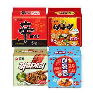 (천만흥행딜)신라면 5입+너구리 5입+짜파게티5입+배홍동 4입 (총 19봉)