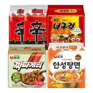 (천만흥행딜)신라면 10입 + 안성탕면 5입 + 너구리 5입 + 짜파게티 5입 (총25봉)