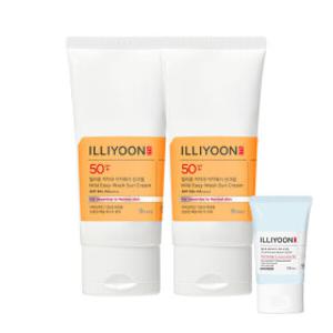 (9% 결제할인) 일리윤 저자극 이지워시 선크림 80ML 2입 +일리윤 세라마이드 아토수딩젤 30ML 1개 증정