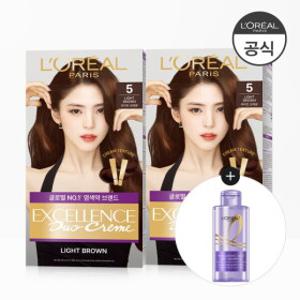 로레알파리 엑셀랑스 듀오크림 새치염색약 2개 (증)HA 샴푸 미니 80ml