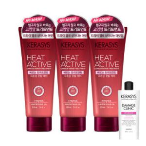 케라시스 히트액티브 극손상 트리트먼트 220ml 3개 / 열손상 보호 +증정 샴푸180ml