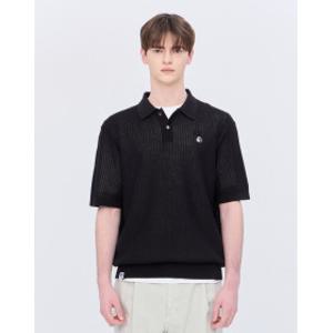 (최종가 33460원)26SS HAZZYS PHIZ 크로셰 반팔 니트 SPSW6E101BK