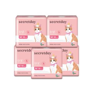 시크릿데이 러브플러스 생리대 중형 16P x 5팩
