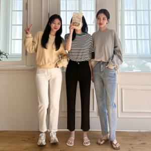 (다온샵)(베스트/기장선택) 오늘출발 플리츄 일자데님 스판 빅사이즈