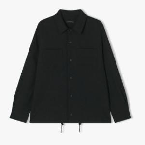 리버클래시 블랙 롱 스트링 오픈카라 셔츠 LLS31505