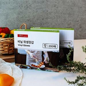 대용량 위생장갑 200매 2개 식품용 엠보 음식물처리 비닐장갑 셰프의 그 장갑 다용도 요리장갑