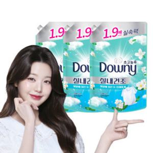 다우니 실내건조 프레시 클린 초고농축 섬유유연제 리필 1.35L 3개