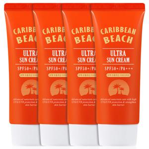 캐리비안비치 대용량 자외선차단제 톤업 선크림 썬크림 60ml 4개