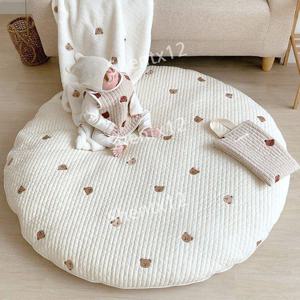 신생아 원형 러그 아기 놀이 패드 애착매트 일체형 분리형 곰 라운드 매트 80CM 3cm 120x120x104cm