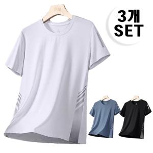 3개세트 남성 쿨 매쉬 라운드 반팔티 빅사이즈 티셔츠 (3color)
