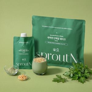 새싹앤 다이어트 단백질쉐이크 쑥라떼 맛 (40g x 5개) 보충제 식사대용 파우치