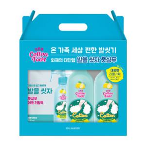 온더바디 코튼풋 레몬민트향 풋샴푸 385ml 2개 + 리필 500ml 1개 /대용량 기획팩