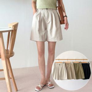 여름텐셀/남녀공용3단SIZE 로렌 치노 하프 반바지 슬랙스 4color 뒷밴딩 투핀턱 숏팬츠 3부/4부/5부