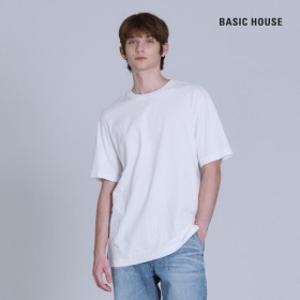 베이직하우스 면16수 레이어드 라운드 반팔티셔츠