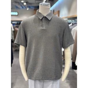 레노마 남성 26 S/S 그레이 여름 쿨 시어서커 스냅 카라 티셔츠 RSJMTT63A