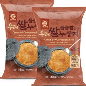 우리쌀 돌솥밥 쌀누룽지 1.5kg2봉 2셋트 구매시 추가할인