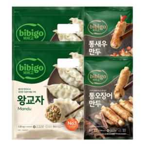 비비고 왕교자 1.05kg 2개 + 비비고 통오징어 만두 200g 1개 + 비비고 통새우 만두 200g 1개