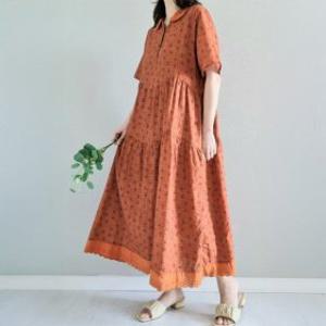 디얼마미 체크 꽃 셔링 원피스 /마담 미시 중년 여성 빅사이즈 40대 50대