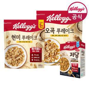 시리얼 오곡푸레이크 570g + 현미푸레이크 550g + 저당 그래놀라 120g