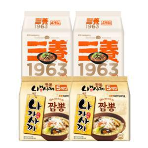 삼양1963 4입 x 2팩(우지라면) + 나가사끼짬뽕 5입 x 2팩(총18입)