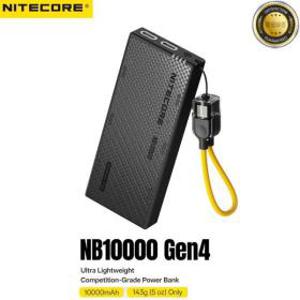 -NITECORE NB10000 Gen4 9V 22.5W 고속 충전 탄소 섬유 파워 뱅크 모바일 야외용 IPX7 듀얼 USB-C