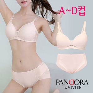 [판도라by비비안]메쉬 풀컵 노와이어 몰드브라팬티2종(PB7138)