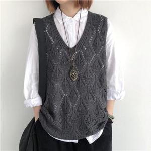 [프리티 글라라]여성 오버핏 조끼  여름 박시 니트 베스트 vs-37