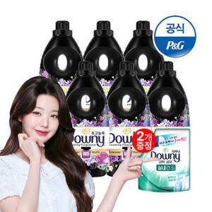 다우니 5성급 호텔컬렉션 미스티크 1Lx6 초고농축 섬유유연제 + 유연제 200ml 2개 증정