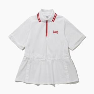 [르꼬끄골프] 여성 중기장 우븐 반집업 티셔츠 (GQ122LTS36)