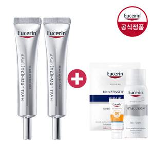 유세린 하이알루론 3X 아이크림 15ml 2개 (증)마스크팩 1매+미스트 50ml+선크림 5ml