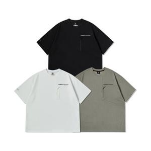 [라이프워크] 와플 조직 지퍼프론트 반팔 티셔츠_LW252TS431