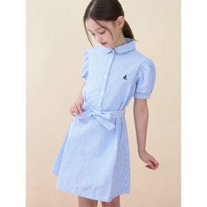 [빈폴키즈] 시어서커 스트라이프 반소매 원피스  스카이 블루 (BI6471G03Q)