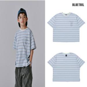 [백화점][블루테일]AAB7TS05SB 스카이블루 스트라이프 반팔 티셔츠