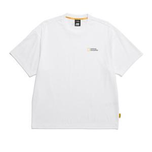 내셔널지오그래픽 N243UTS909 세미오버핏 수피마 반팔 티셔츠 WHITE
