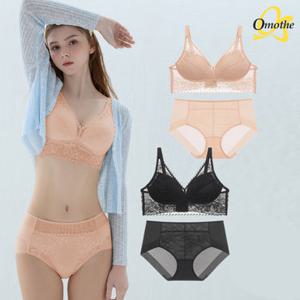 오모떼 라벨라 스트랩 플로럴 레이스 브라렛 팬티 4종 풀세트