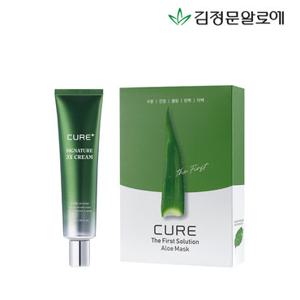[김정문알로에] 큐어 시그니처 3X크림+알로에 마스크팩 시즌2 10매 (정가 107,000원)