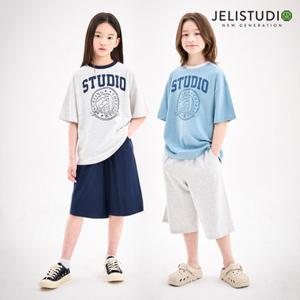 [젤리스튜디오] 빅레터링배색반팔상하복