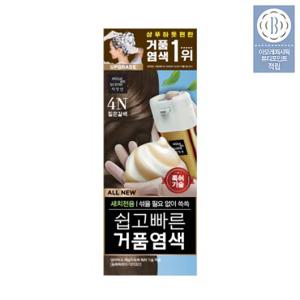미쟝센 올뉴 쉽고빠른 거품염색 4N 짙은갈색, 1개