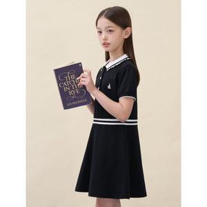 [빈폴키즈] 반소매 피케 원피스  블랙 (BI6371GE15)