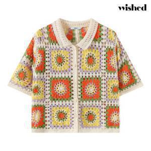 [위시드] 유니크 뜨개 자수 반팔 가디건 (WIDBCD006)