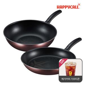 [리뷰후기+메가커피 기프티콘 증정] 해피콜 올 뉴 컴포트 다이아몬드 IH 인덕션 후라이팬 2종 C세트(28팬+28웍)