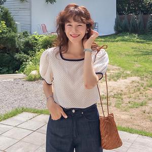 [리린][LABEL] 살랑살랑 은은한 링클도트 신축티 [size F,1]