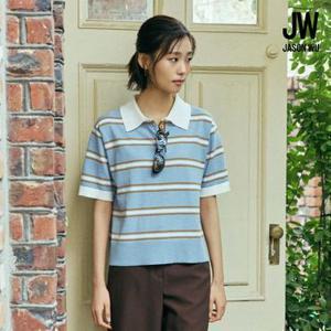 [TV상품]제이슨우 26SS Lucy 코튼 린넨 스트라이프 럭비 니트 2종 (네이비 공통 + 스카이블루or핑크 택1)