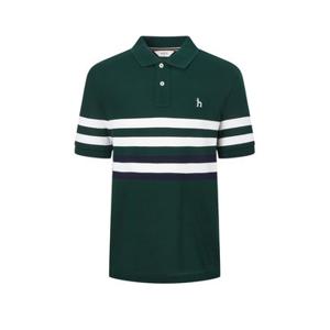[TAG가 169000원]헤지스 남성 25SS 그린 컬러블럭 반팔 카라 티셔츠 HZTS5B434E3