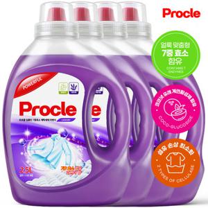 3 +1 프로클 딥클린 세탁세제 2.5L 라벤더향 7중 효소 대용량 일반 드럼 겸용 섬유케어 실내건조